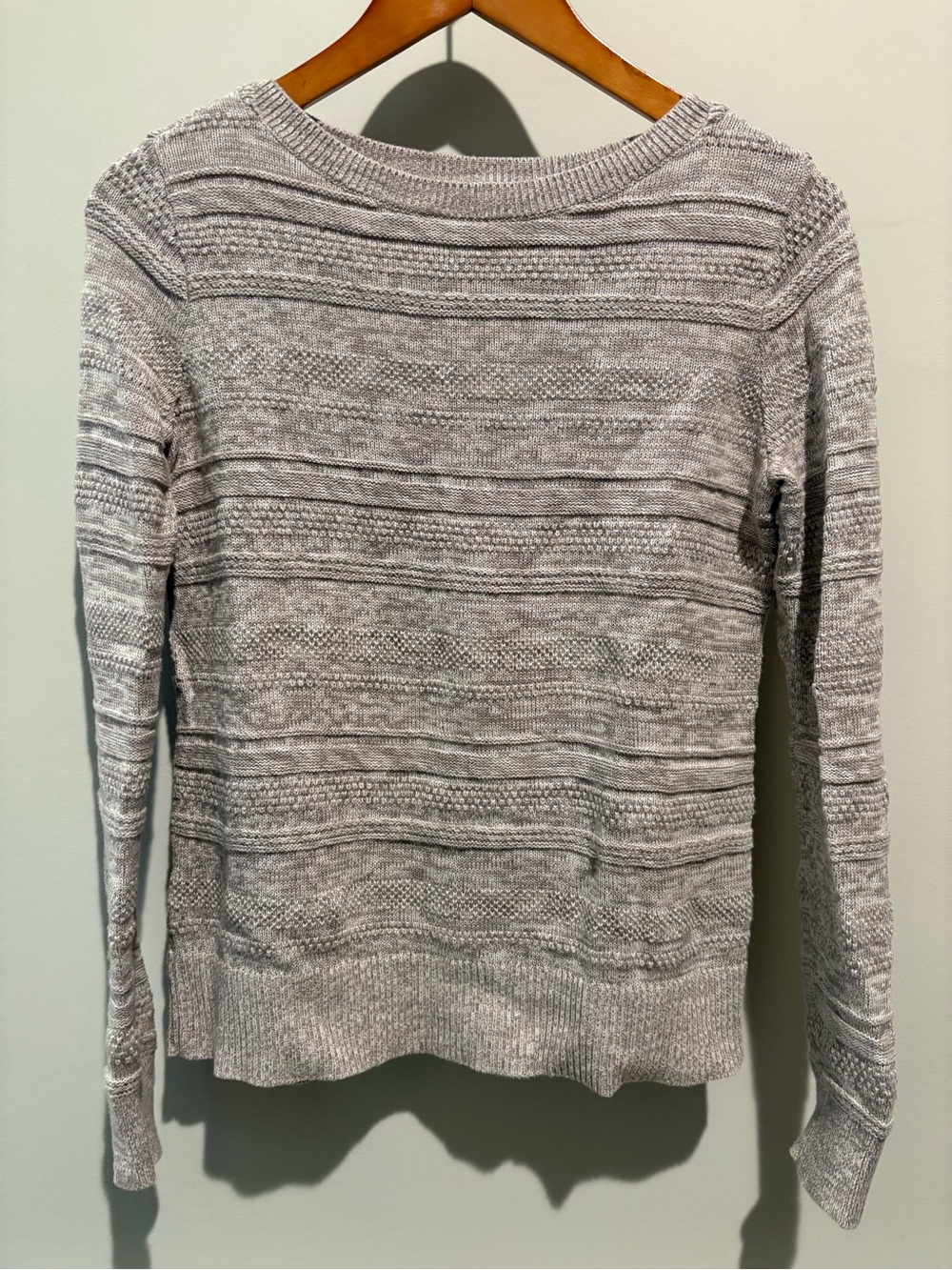 LOFT Light Gray Textured Sweater